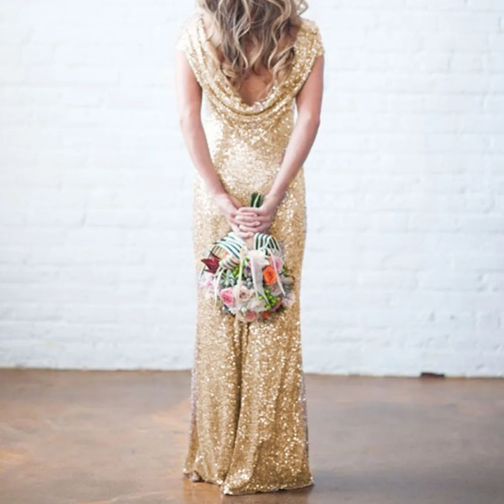 2016 Women's Elegant Vintage Gold Backless Heaps Collar Full Dress Vestidos Sexy Party Formal Dress
2016 Women's Elegant Vintage Gold Backless Heaps Collar Full Dress Vestidos Sexy Party Formal Dress