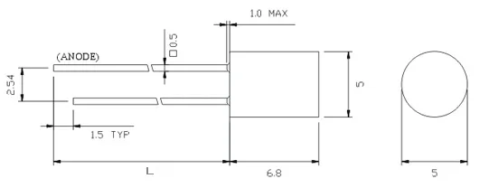 ( 50 pcs/lot ) 5mm Green Normal Brightness Cylindrical LED
( 50 pcs/lot ) 5mm Green Normal Brightness Cylindrical LED