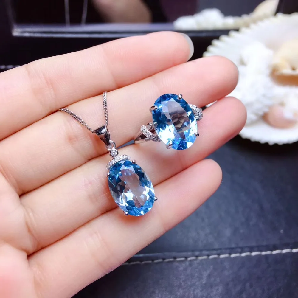 Luxurious big geometry Natural blue topaz stone jewelry sets natural gemstone ring necklace S925 silver Women party gift jewelry
Luxurious big geometry Natural blue topaz stone jewelry sets natural gemstone ring necklace S925 silver Women party gift jewelry