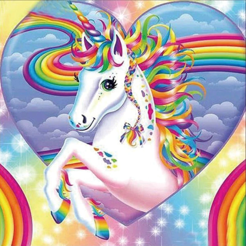 5D Diy Diamond Painting full dill square cartoon animal Unicorn Cross Stitch Mosaic Embroidery Home Decor gift | Дом и сад