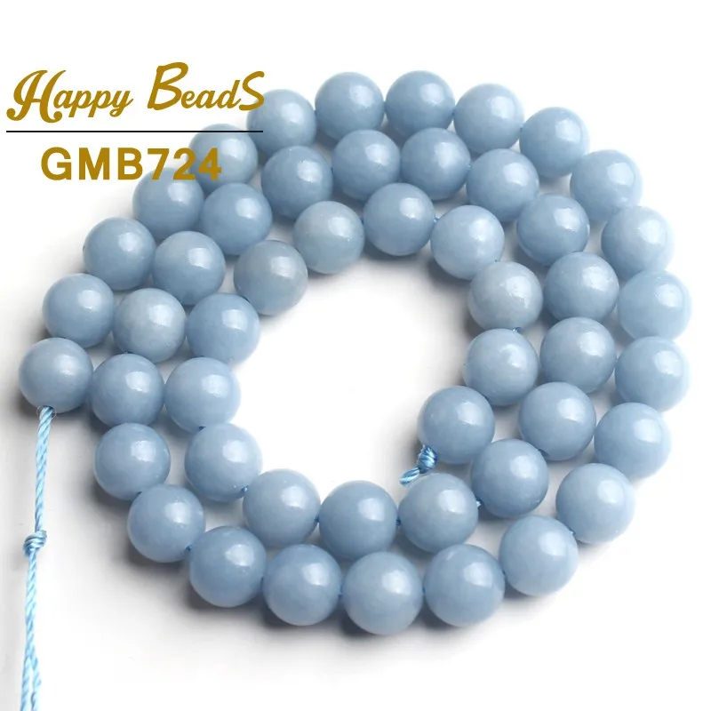 Natural Gem Angelite Stone Beads Round Loose Spacer Beads 15''Strand 6/8/10mm High Quality For Jewelry Making DIY Bracelets 
Natural Gem Angelite Stone Beads Round Loose Spacer Beads 15''Strand 6/8/10mm High Quality For Jewelry Making DIY Bracelets