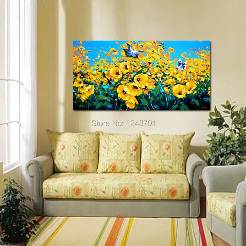 Yellow Flower with butterflies picture landscape Oil PALETTE KNIFE Painting on canvas Handpainted wall art
Yellow Flower with butterflies picture landscape Oil PALETTE KNIFE Painting on canvas Handpainted wall art