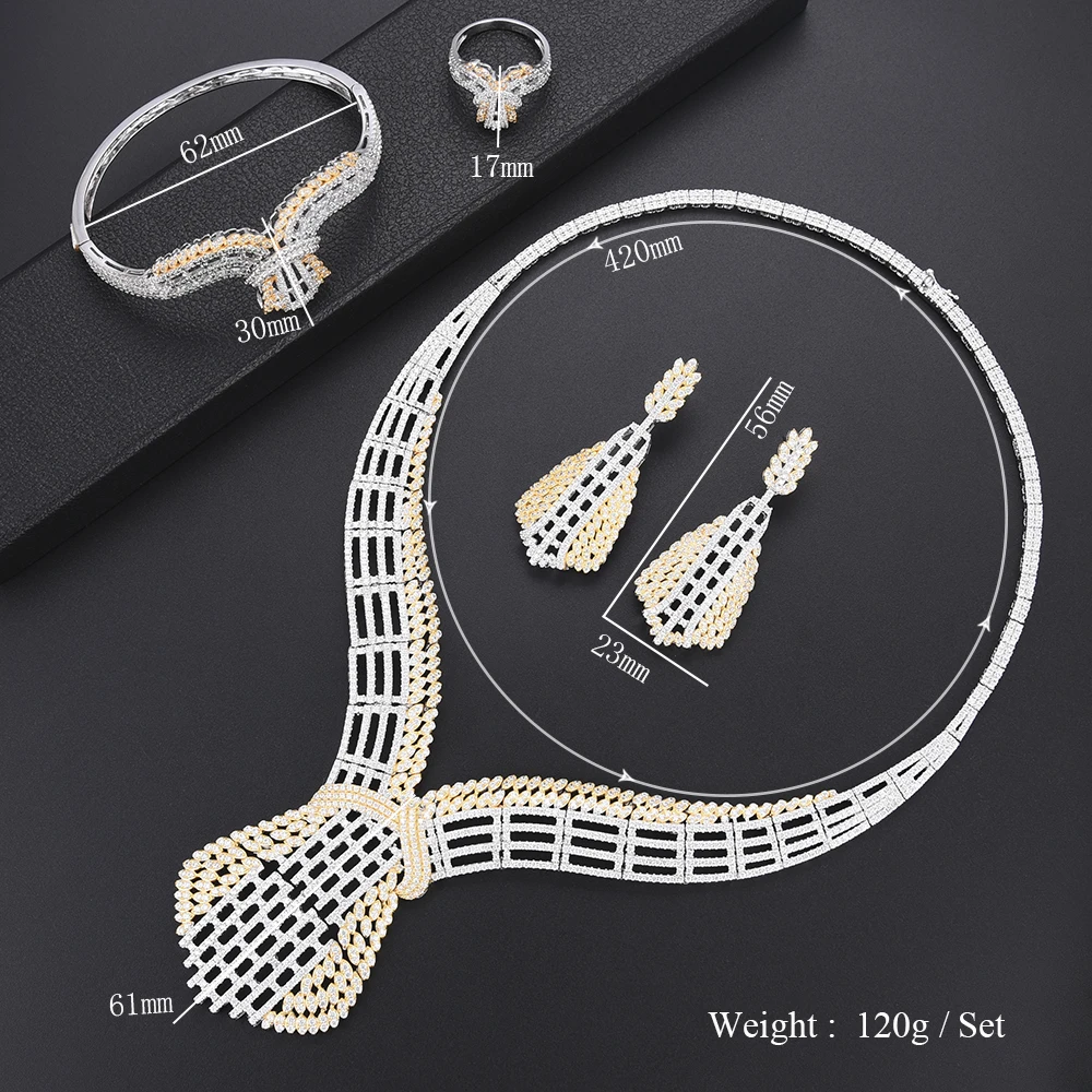 SisCathy 4PCS Full Cubic Zirconia Jewellry Necklace/Bangle/Ring/Earrings For Women Luxury Wedding Big Statement Jewelry Sets
SisCathy 4PCS Full Cubic Zirconia Jewellry Necklace/Bangle/Ring/Earrings For Women Luxury Wedding Big Statement Jewelry Sets