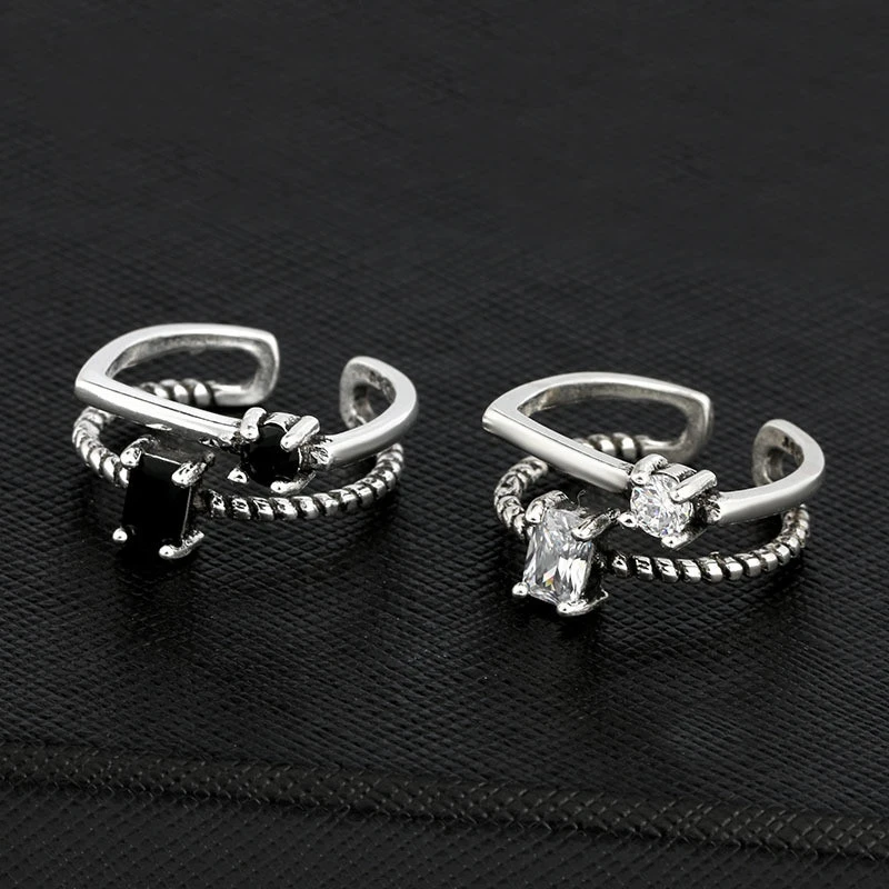 MEYRROYU 925 Sterling Silver European and American New Creative Twisted Square Crystal Stone Ring Fashion Jewelry
MEYRROYU 925 Sterling Silver European and American New Creative Twisted Square Crystal Stone Ring Fashion Jewelry