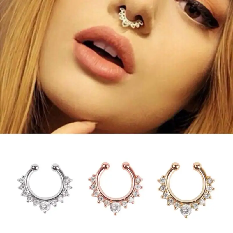2Pcs/Lot Crystal False Fake Nose Rings Body Piercing Jewelry Stud Punk Hoop Septum Nose Wholesale
2Pcs/Lot Crystal False Fake Nose Rings Body Piercing Jewelry Stud Punk Hoop Septum Nose Wholesale