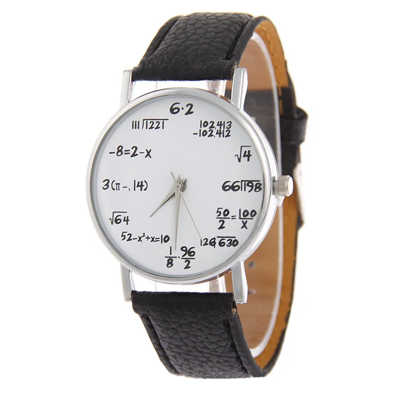 Модные кварцевые наручные часы Maths Formula для пар с кожаным ремешком Креативные