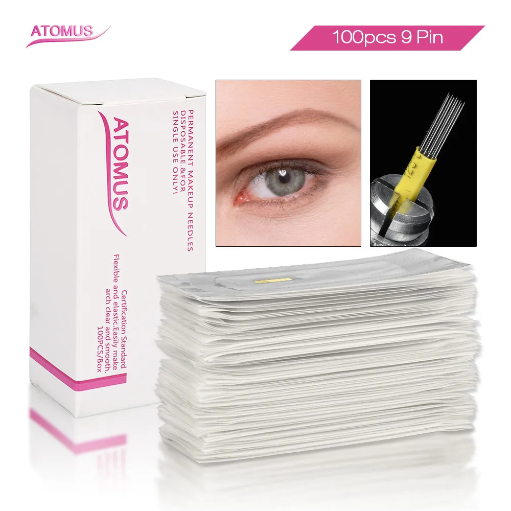 100pcs 9pin Micro Needling Semi Permanent Makeup Eyebrow Microblading Blade Manual Pen Microblading Shading Blade Tattoo Naalden
100pcs 9pin Micro Needling Semi Permanent Makeup Eyebrow Microblading Blade Manual Pen Microblading Shading Blade Tattoo Naalden