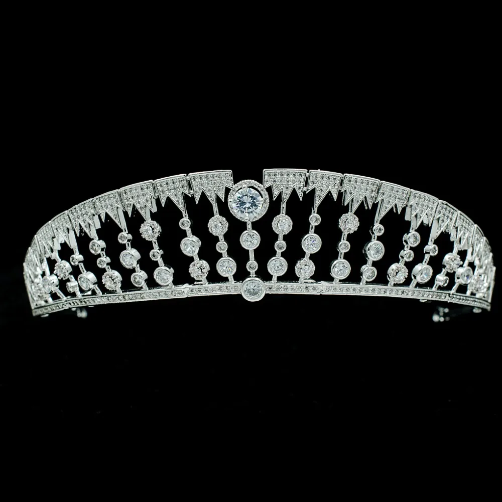 Full Cubic Zirconia Tiaras Bridal Wedding Crowns Women Hair Accessories Jewelry Pageant Headpiece HG1047 | Украшения и аксессуары