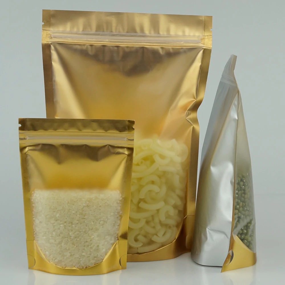 Macaroni Storage Pouch 100pcs Stand Translucent Aluminium Ziplock Bag Inner Golden Front Matte Clear Spices Packing Sack Zip Bag
Macaroni Storage Pouch 100pcs Stand Translucent Aluminium Ziplock Bag Inner Golden Front Matte Clear Spices Packing Sack Zip Bag