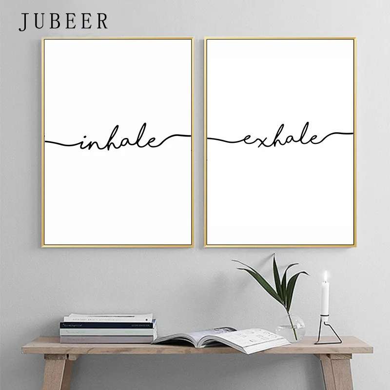 Inhale Exhale Posters and Prints Black and White Letter Paintings on the Wall for Living Room Decoration Pictures Home Decor
Inhale Exhale Posters and Prints Black and White Letter Paintings on the Wall for Living Room Decoration Pictures Home Decor