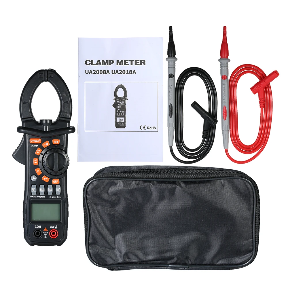 Handheld Digital Clamp Meter 1999 Counts Auto Range Multimeter Measuring Voltage Current Resistance Continuity Diode Tester LCD
Handheld Digital Clamp Meter 1999 Counts Auto Range Multimeter Measuring Voltage Current Resistance Continuity Diode Tester LCD
