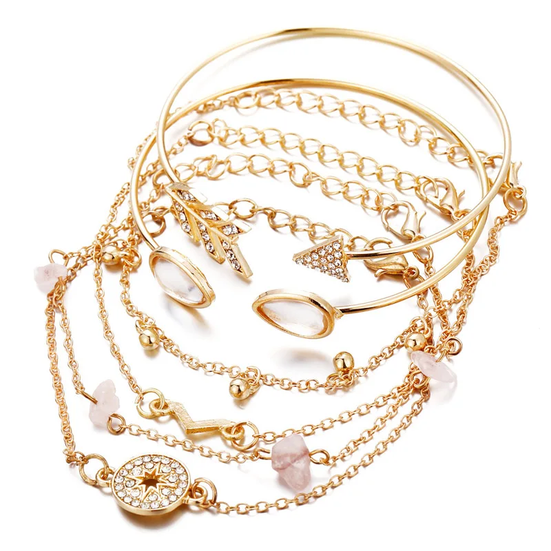 European & American Bohemian Cuff bracelets For Women Compass Arrow V Shape Charm Chains Bracelets Set 2022 Trendy Jewelry
European & American Bohemian Cuff bracelets For Women Compass Arrow V Shape Charm Chains Bracelets Set 2022 Trendy Jewelry