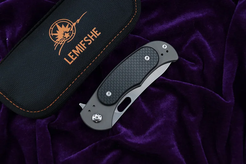 LEMIFSHE N582 Flipper D2 Blade Titanium + Carbon Fiber Handle Folding Knife Outdoor Pocket Knives Camping Hunting EDC
LEMIFSHE N582 Flipper D2 Blade Titanium + Carbon Fiber Handle Folding Knife Outdoor Pocket Knives Camping Hunting EDC