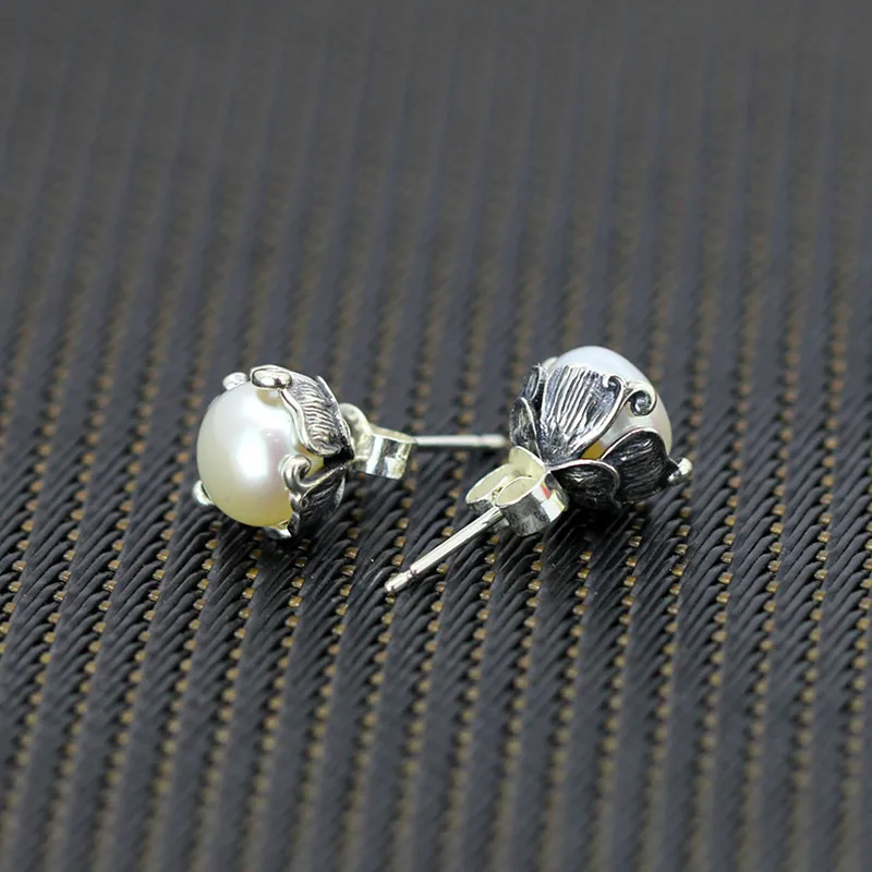 925 Sterling Silver Natural Pearl Stud Earrings For women jewelry Thai Silver Vintage Earrings for girl,birthday gift
925 Sterling Silver Natural Pearl Stud Earrings For women jewelry Thai Silver Vintage Earrings for girl,birthday gift