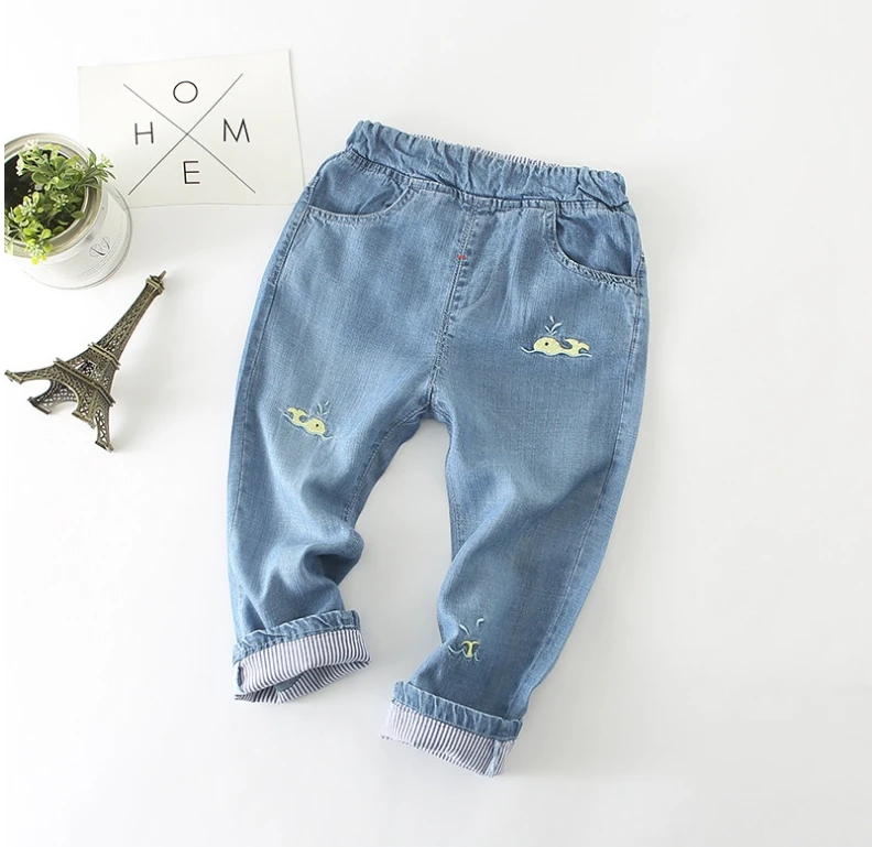 Spring Summer New Boys Girls Soft Tencel Denim Jeans Kids Cotton Embroidery Jeans Child Comfortable Thin Trousers
Spring Summer New Boys Girls Soft Tencel Denim Jeans Kids Cotton Embroidery Jeans Child Comfortable Thin Trousers