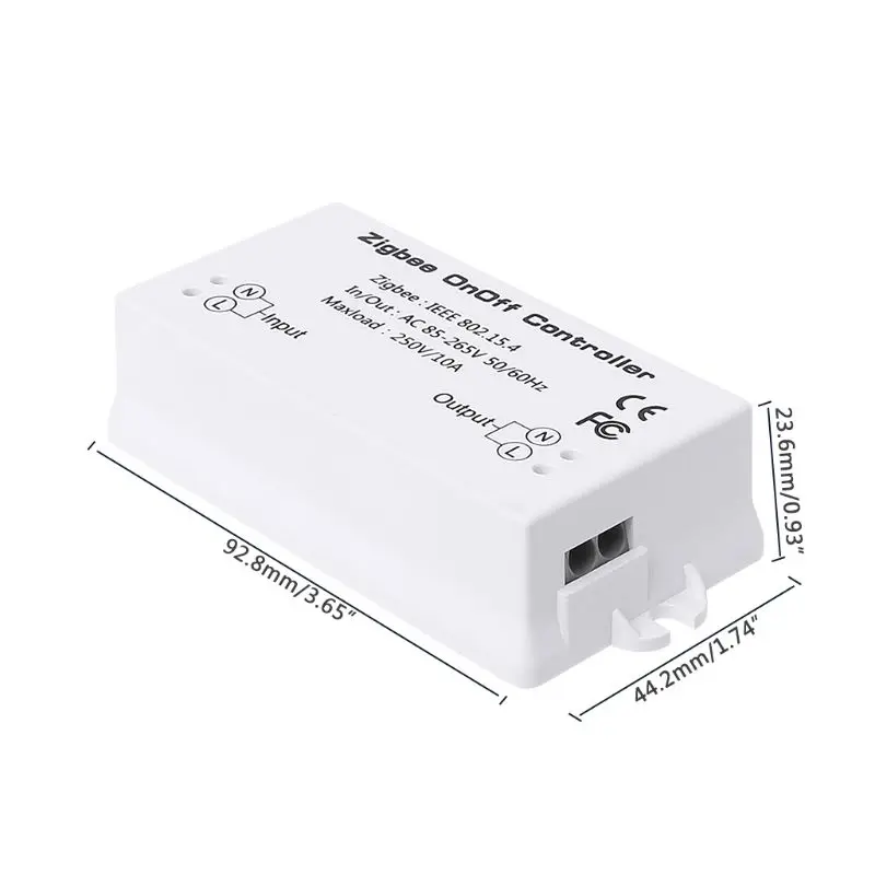 Zigbee On/Off Controller Smart Switch APP Remote Control Smart Home Module AC85-265V 10A White Switches 92.8x44.2x23.6mm
Zigbee On/Off Controller Smart Switch APP Remote Control Smart Home Module AC85-265V 10A White Switches 92.8x44.2x23.6mm