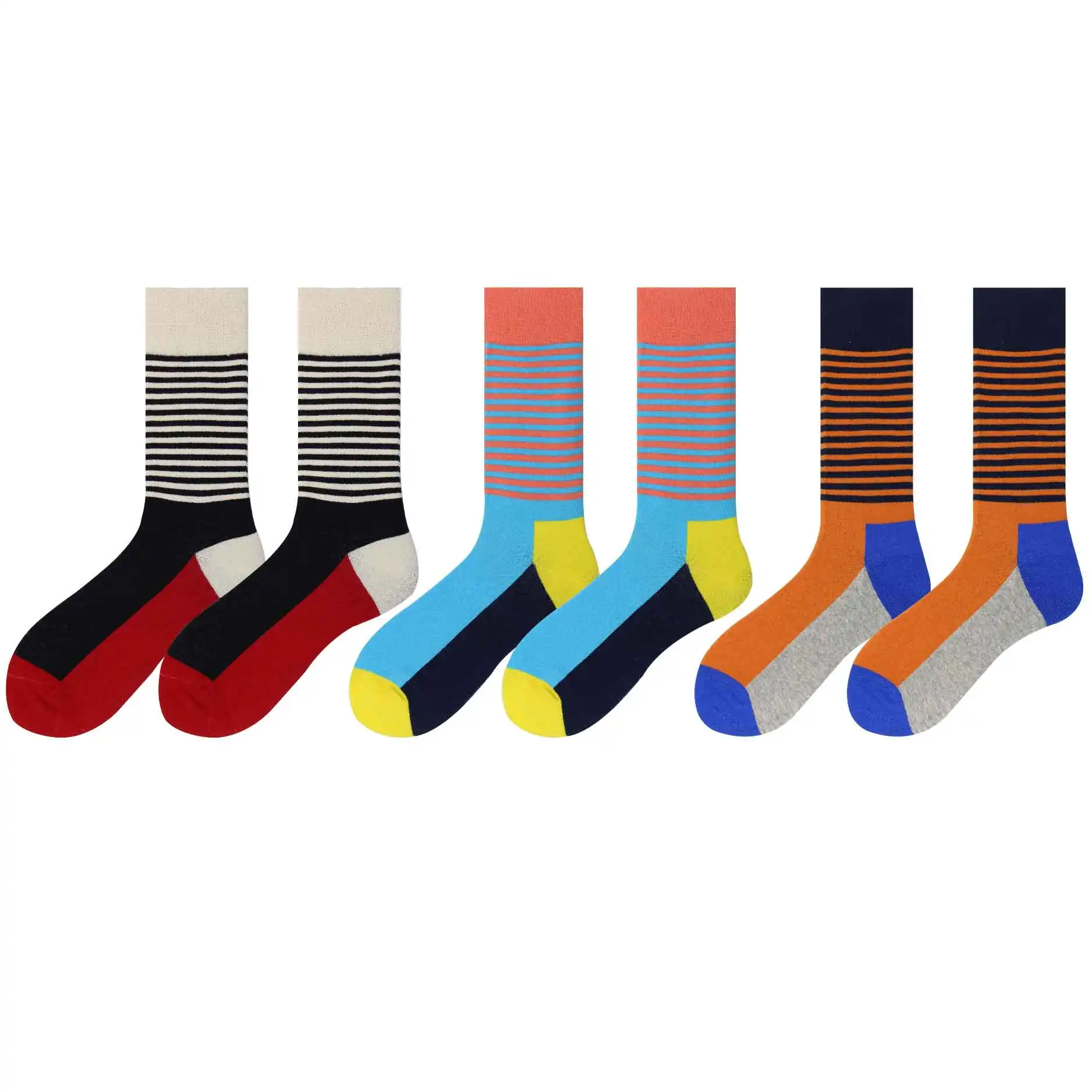 WH SOKKEN Happysocks забавные разноцветные хлопковые дышащие повседневные полосатые