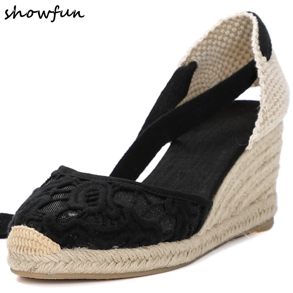 Women's summer wedge sandal canvas ankle tie leisure sandals high quality comfort female footwear elegant ladies high heel shoes
Women's summer wedge sandal canvas ankle tie leisure sandals high quality comfort female footwear elegant ladies high heel shoes