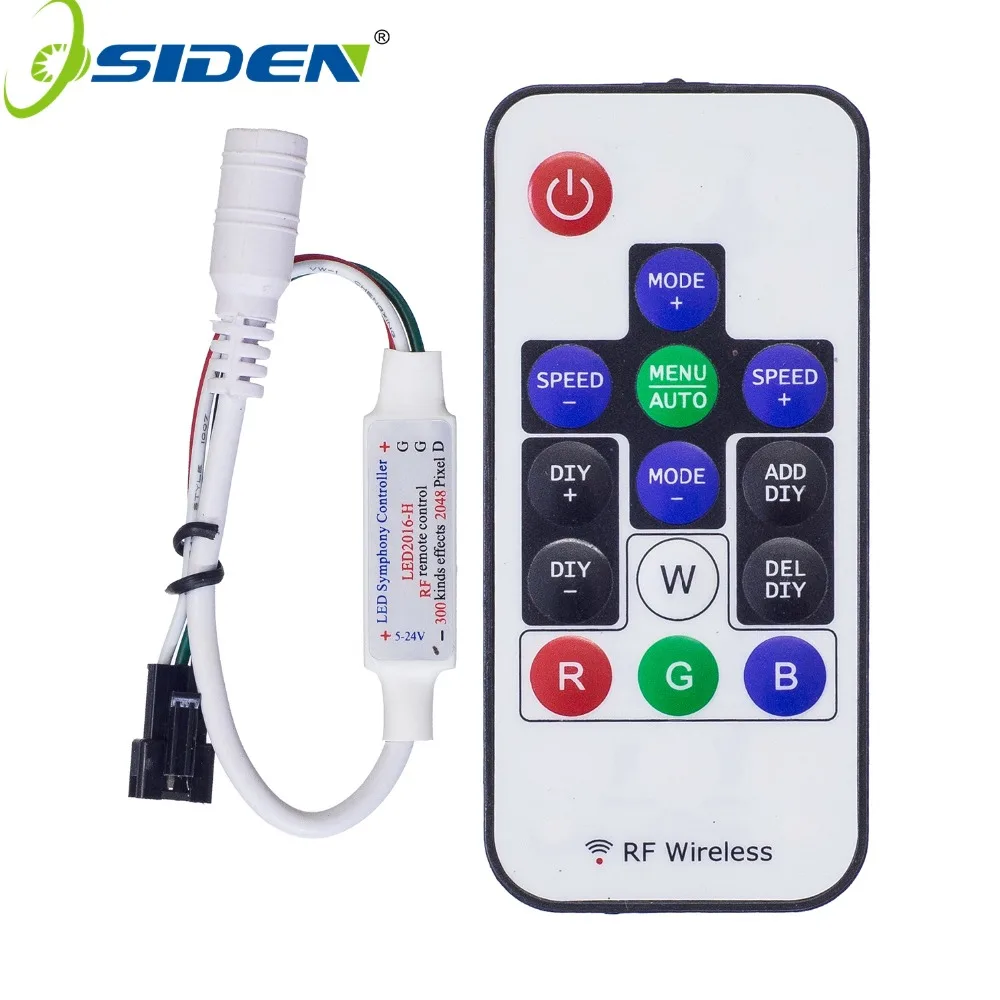 OSIDEN DC5-24V RF RGB LED Strip Controller 14Key RF Wireless Remote 2048Pixels 300kinds Mode for WS2812B WS2811 led Strip
OSIDEN DC5-24V RF RGB LED Strip Controller 14Key RF Wireless Remote 2048Pixels 300kinds Mode for WS2812B WS2811 led Strip