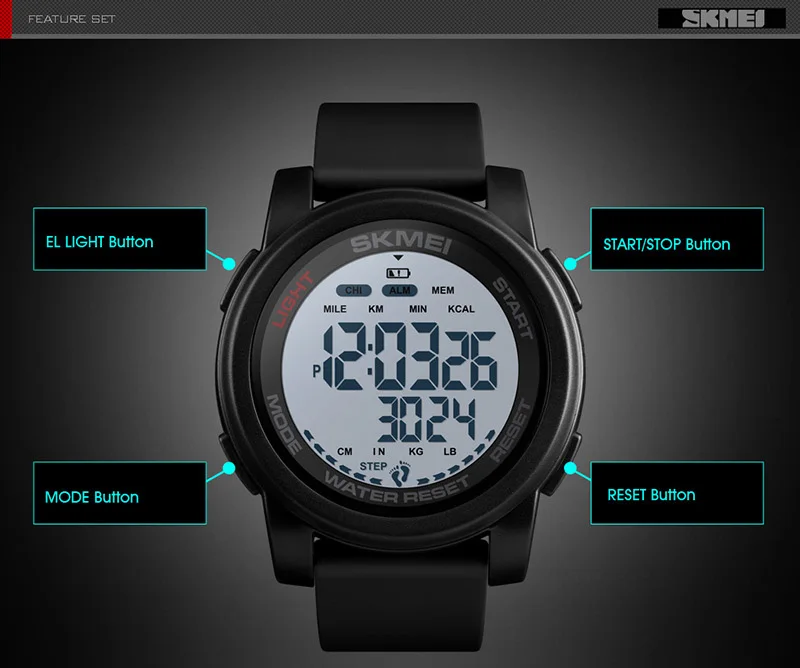 SKMEI Luxury Mens Watches Top Brand Digital Alarm Clock Calorie Pedometer Sport Wristwatch Military Waterproof reloj hombre 2019
SKMEI Luxury Mens Watches Top Brand Digital Alarm Clock Calorie Pedometer Sport Wristwatch Military Waterproof reloj hombre 2019