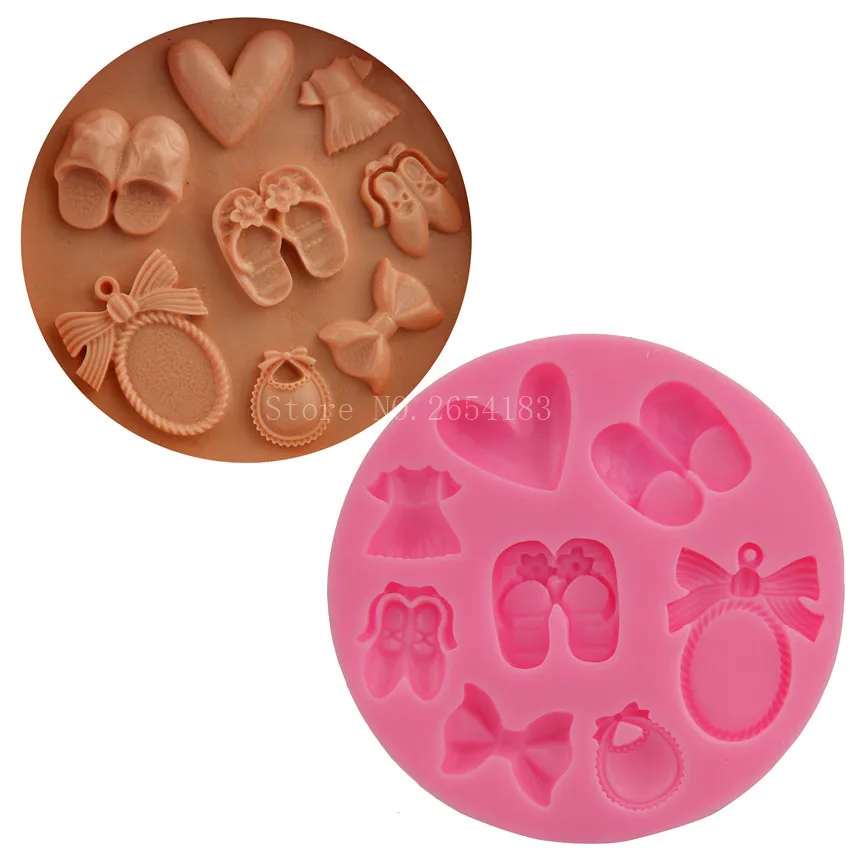 QINGHONG Lovely Shape Cloth Slippers Mirror Skirt Silicone Fondant Cake Mold Cupcake Candy Chocolate Decoration Baking Tool
QINGHONG Lovely Shape Cloth Slippers Mirror Skirt Silicone Fondant Cake Mold Cupcake Candy Chocolate Decoration Baking Tool