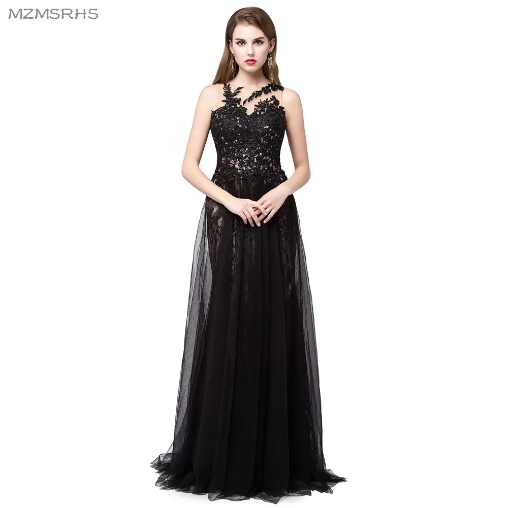 Elegant Long Evening Dress Black Tulle Lace Evening Dresses 2018 Vestido De Festa Sleeveless Formal Gowns Robe De Soiree
Elegant Long Evening Dress Black Tulle Lace Evening Dresses 2018 Vestido De Festa Sleeveless Formal Gowns Robe De Soiree
