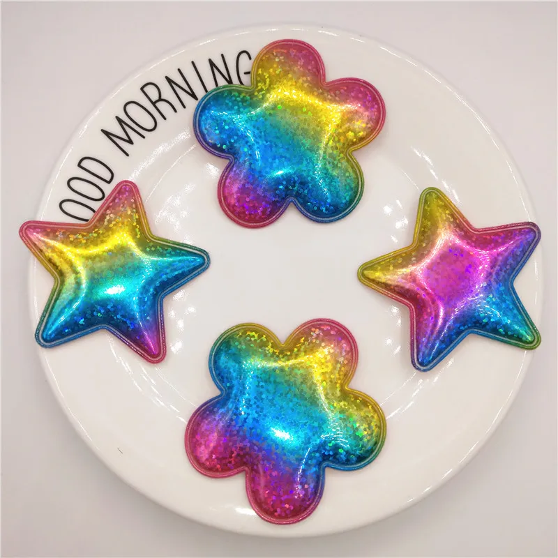 6pcs/lot 6cm Shiny pu Star/flower Padded Applique for DIY Children headwear Accessories & DIY Craft Decoration
6pcs/lot 6cm Shiny pu Star/flower Padded Applique for DIY Children headwear Accessories & DIY Craft Decoration