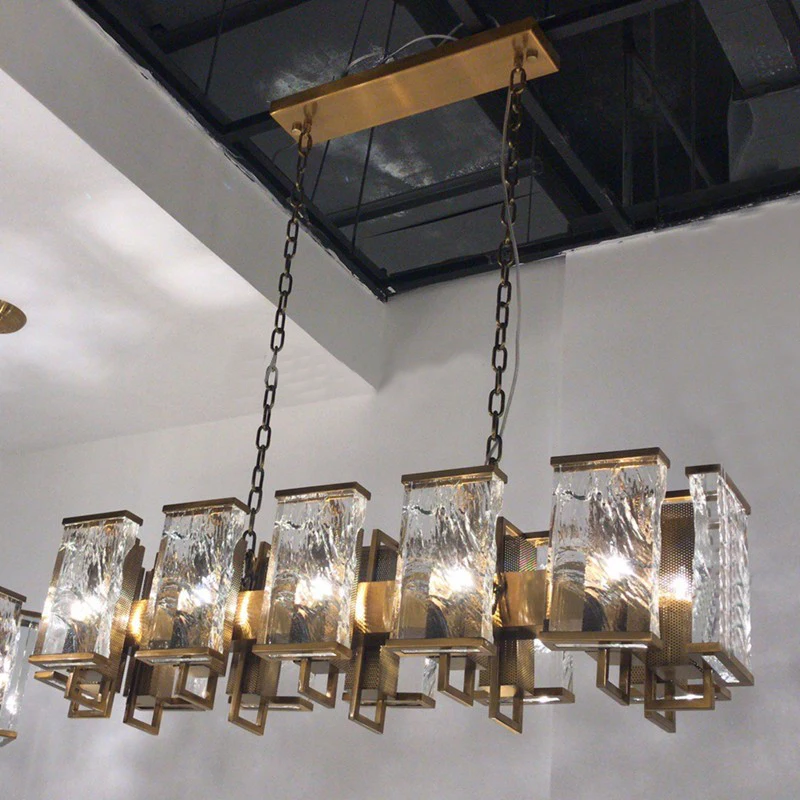 Modern crystal chandelier corrugated crystal rectangular industrial chandelier for living room hotel decoration LED lamp
Modern crystal chandelier corrugated crystal rectangular industrial chandelier for living room hotel decoration LED lamp