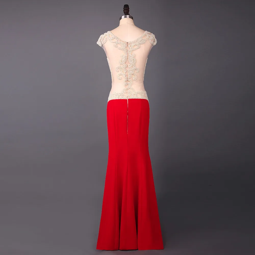 Vestido de festa Красное длинное вечернее платье с рукавами-крылышками длиной до пола