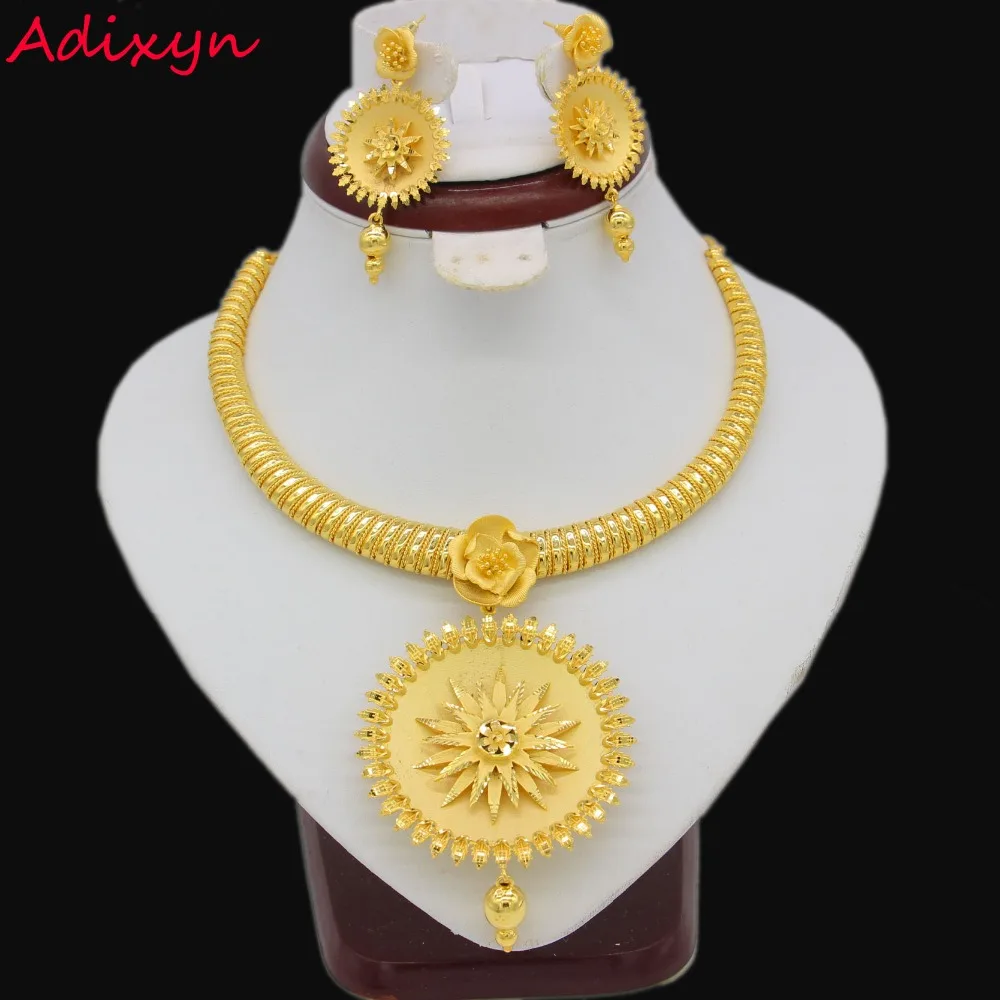 NEW Necklace/Earrings/Pendant Bridal Jewelry Sets For Women Girls Gold Color Arab/Ethiopian Wedding Gifts
NEW Necklace/Earrings/Pendant Bridal Jewelry Sets For Women Girls Gold Color Arab/Ethiopian Wedding Gifts