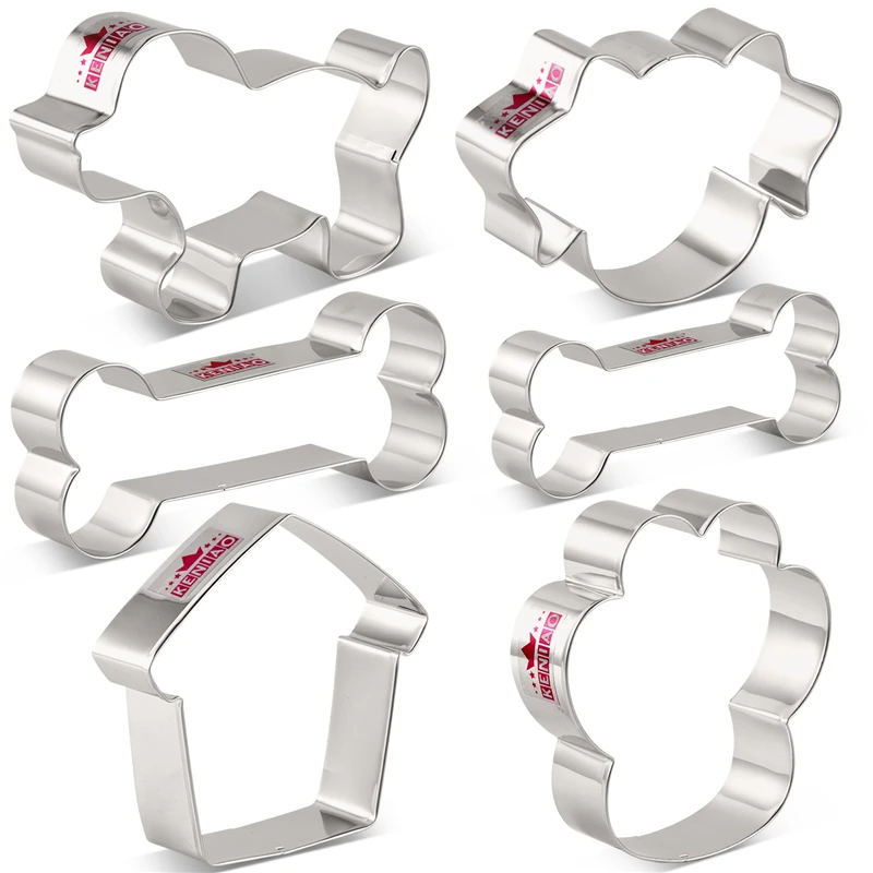 KENIAO Dog Cookie Cutter Set for Homemade Dog Biscuits - 6 PC- Puppy, Dog Bone, House, Dog Face and Paw Molds - Stainless Steel
KENIAO Dog Cookie Cutter Set for Homemade Dog Biscuits - 6 PC- Puppy, Dog Bone, House, Dog Face and Paw Molds - Stainless Steel