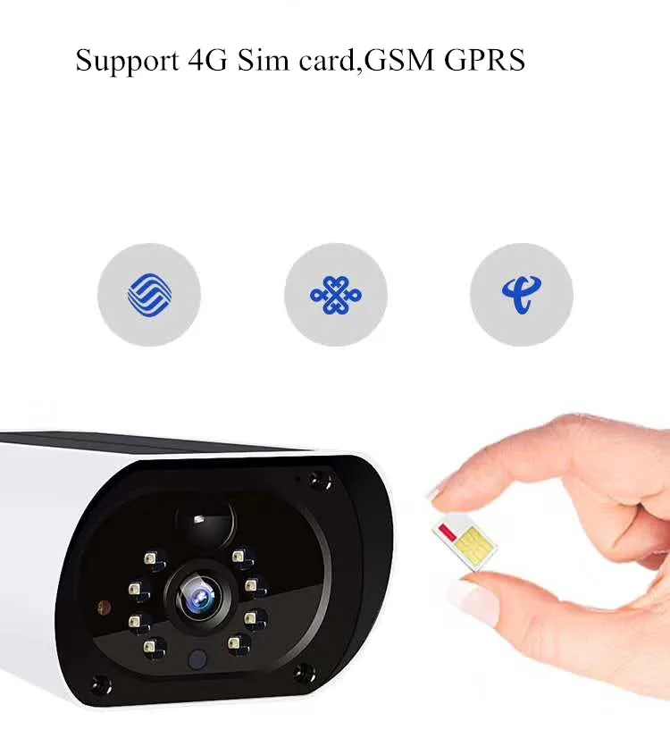 2MP 1080P 4G sim-карта ip-камера на солнечной батарейке Открытый Отдых бутылка для