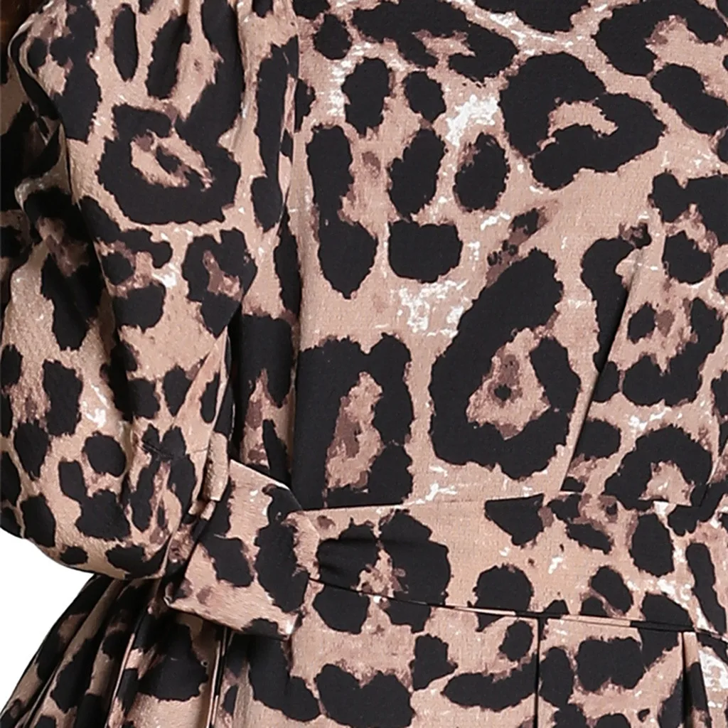 Elastic waistline leopard print Muslim women Long sleeve Dress maxi abaya islamic clothing robe kaftan Moroccan fashion 4.16 
Elastic waistline leopard print Muslim women Long sleeve Dress maxi abaya islamic clothing robe kaftan Moroccan fashion 4.16