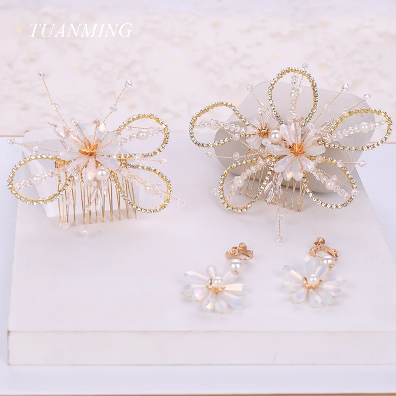 3 Pcs Flower Wedding Hair Accessories Pearls Crystal Hair Combs Earrings Sets Rhinestone Comb For Women Bride Hair Ornaments
3 Pcs Flower Wedding Hair Accessories Pearls Crystal Hair Combs Earrings Sets Rhinestone Comb For Women Bride Hair Ornaments