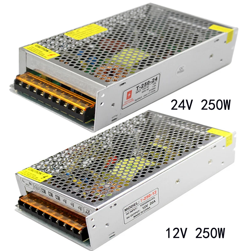 DC12V 24 В Светодиодная лента адаптер питания AC110V 220 20A 12 10A в источник AC DC 250 Вт