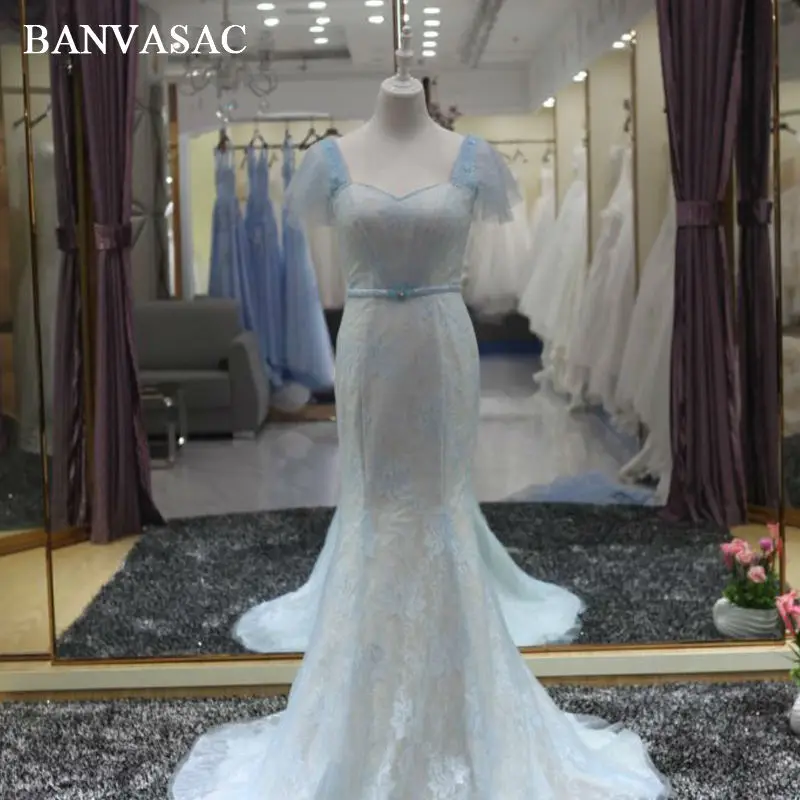 BANVASAC 2017 New Mermaid Elegant Embroidery Strapless Wedding Dresses Crystals Sash Short Sleeve Satin Sweep Train Bridal Gowns
BANVASAC 2017 New Mermaid Elegant Embroidery Strapless Wedding Dresses Crystals Sash Short Sleeve Satin Sweep Train Bridal Gowns