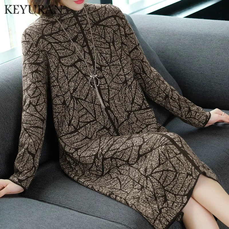 Autumn Winter Knitted Dresses Women Fashion Printed Loose Sweater Dress Female Casual Long Sleeve Turtleneck Party Dress Vestido
Autumn Winter Knitted Dresses Women Fashion Printed Loose Sweater Dress Female Casual Long Sleeve Turtleneck Party Dress Vestido