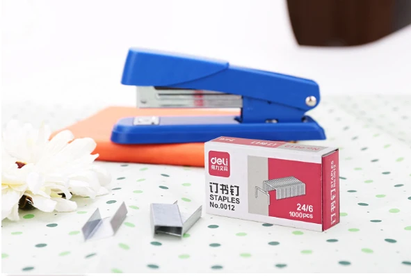 high quality heavy duty staple 24/6 stapler pins size 27mm1000pcs/box Deli office stationery100sheets/70g paper OBT004 | Канцтовары для