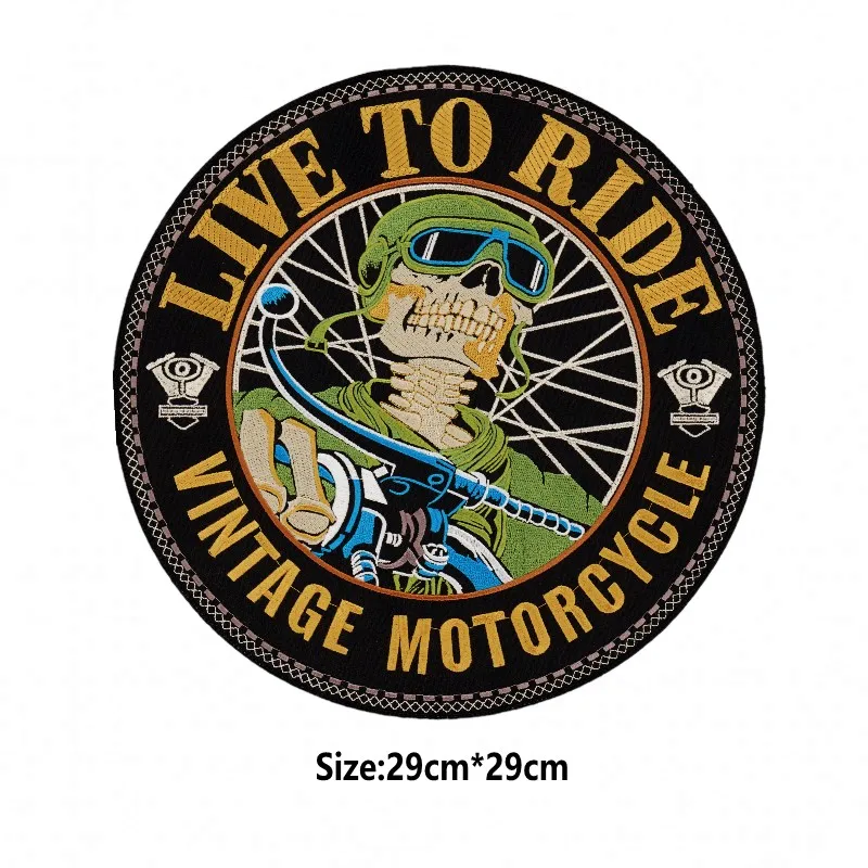 LIVE TO RIDE Motorcycle Embroidered Iron on Patches for Clothes DIY Patches For Jackets
LIVE TO RIDE Motorcycle Embroidered Iron on Patches for Clothes DIY Patches For Jackets