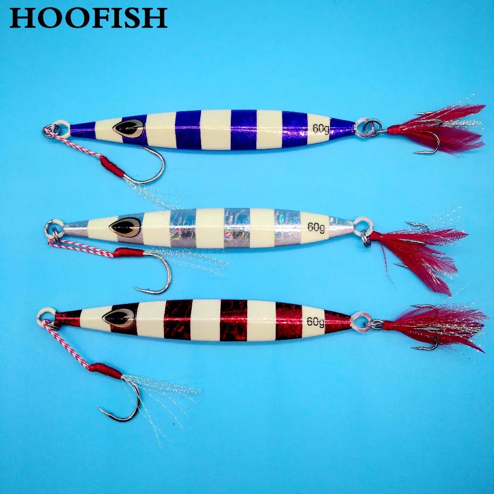 HOOFISH 3 шт. железные Металлические блесны приманки 60 г/12 см цвета Морская рыбалка