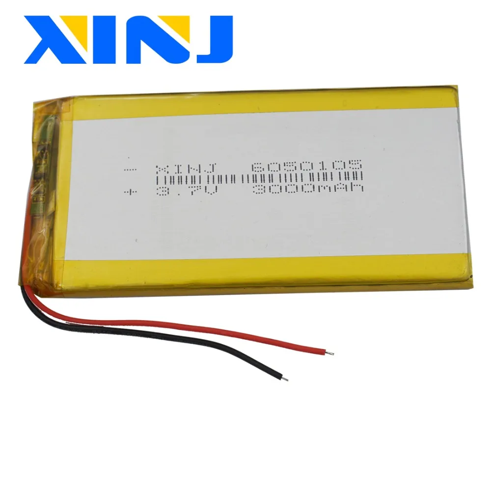 

3.7V 3000 mAh 11.1Wh Polymer Li Lithium Lipo Battery Cell 6050105 For Power Bank E-Book PDA MID PSP Player Device IPTV Tablet PC