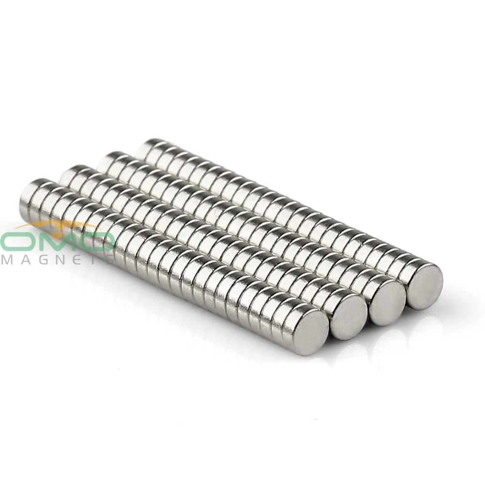 OMO Magnetics 100 шт N52 супер сильные круглые дисковые 3x1 мм Магниты редкоземельные