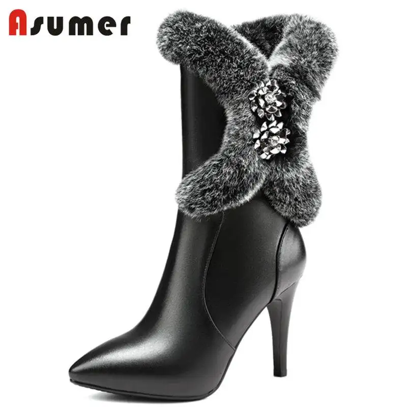 Женские сапоги до середины икры ASUMER, из натуральной кожи, на молнии, с острым носком, на высоком каблуке, зимние сапоги, 2022
Женские сапоги до середины икры ASUMER, из натуральной кожи, на молнии, с острым носком, на высоком каблуке, зимние сапоги, 2022