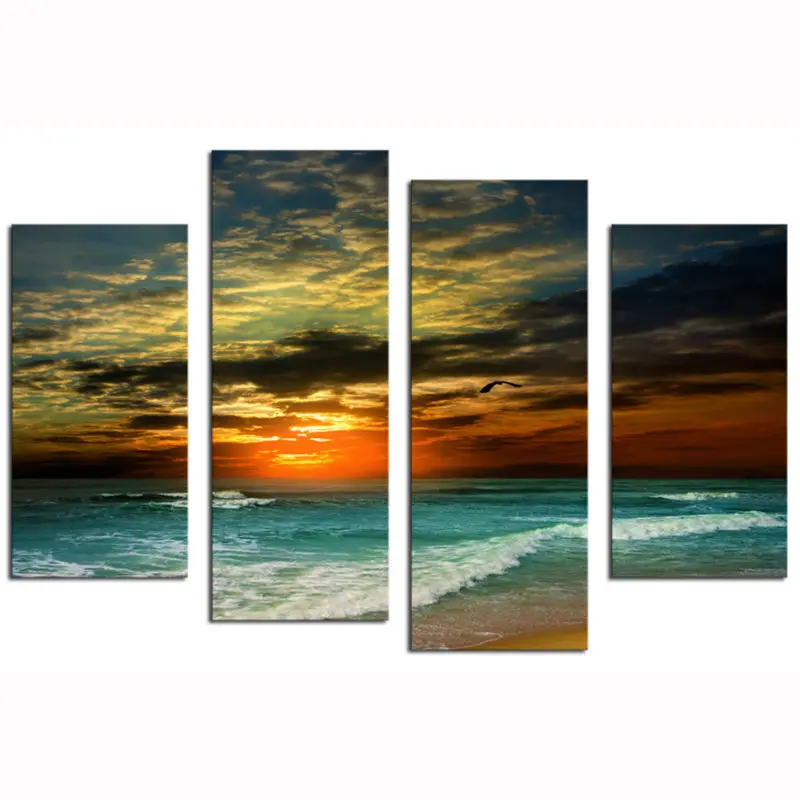 4 Panels Modern Canvas Print sunset beach Painting modern home decor wall art picture For Living Room Picture /PT0295
4 Panels Modern Canvas Print sunset beach Painting modern home decor wall art picture For Living Room Picture /PT0295