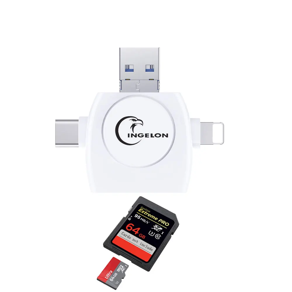Картридер micro SD Ingelon, адаптер USB C White SDHC/SDXC для iphone, ipad, lighting, SD
Картридер micro SD Ingelon, адаптер USB C White SDHC/SDXC для iphone, ipad, lighting, SD