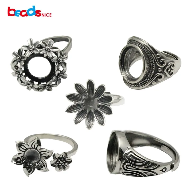 Beadsnice vintage silver ring 925 sterling silver round ring setting adjustable fashion rings diy jewelry findings ID 34091
Beadsnice vintage silver ring 925 sterling silver round ring setting adjustable fashion rings diy jewelry findings ID 34091