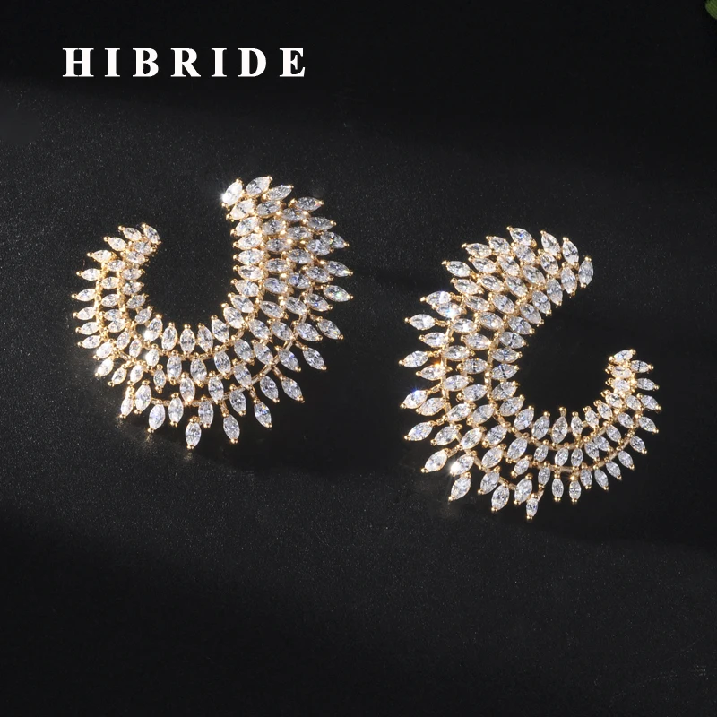 HIBRIDE New Brilliant Cubic Zircon Stud Earrings For Women Birdal Accessories Pendientes Mujer Moda Jewelry Gift E-919
HIBRIDE New Brilliant Cubic Zircon Stud Earrings For Women Birdal Accessories Pendientes Mujer Moda Jewelry Gift E-919