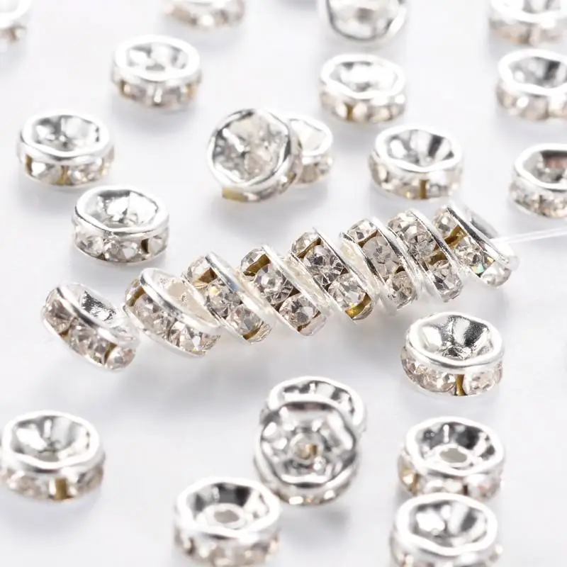 500pcs 6mm 7mm 8mm Brass Rondelle Rhinestone Crystal Spacer Beads Beads Grade A Silver Plated for Jewelry Making Accessories
500pcs 6mm 7mm 8mm Brass Rondelle Rhinestone Crystal Spacer Beads Beads Grade A Silver Plated for Jewelry Making Accessories