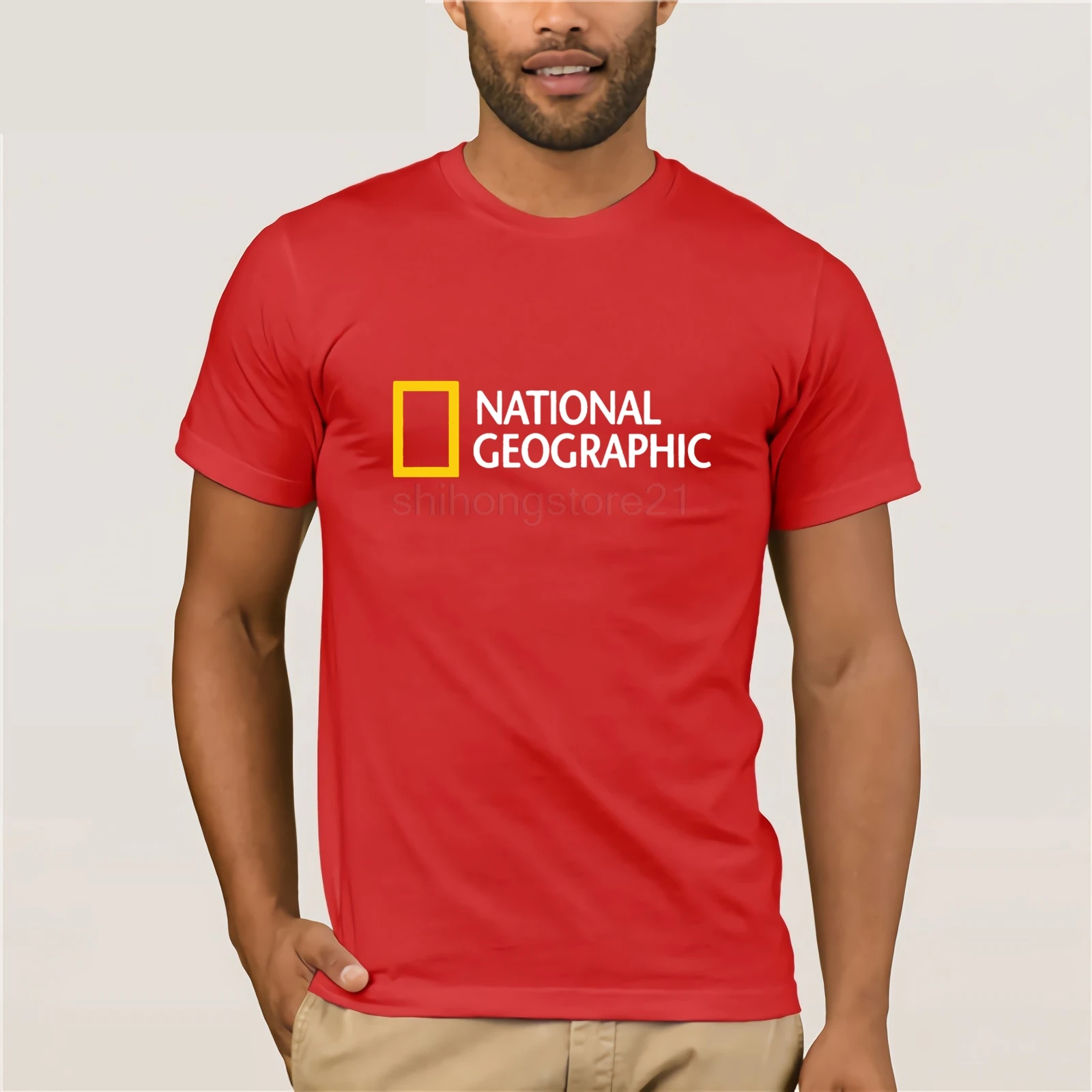 Футболка с логотипом National Geographic футболка одежда короткий рукав новинка S-XXL