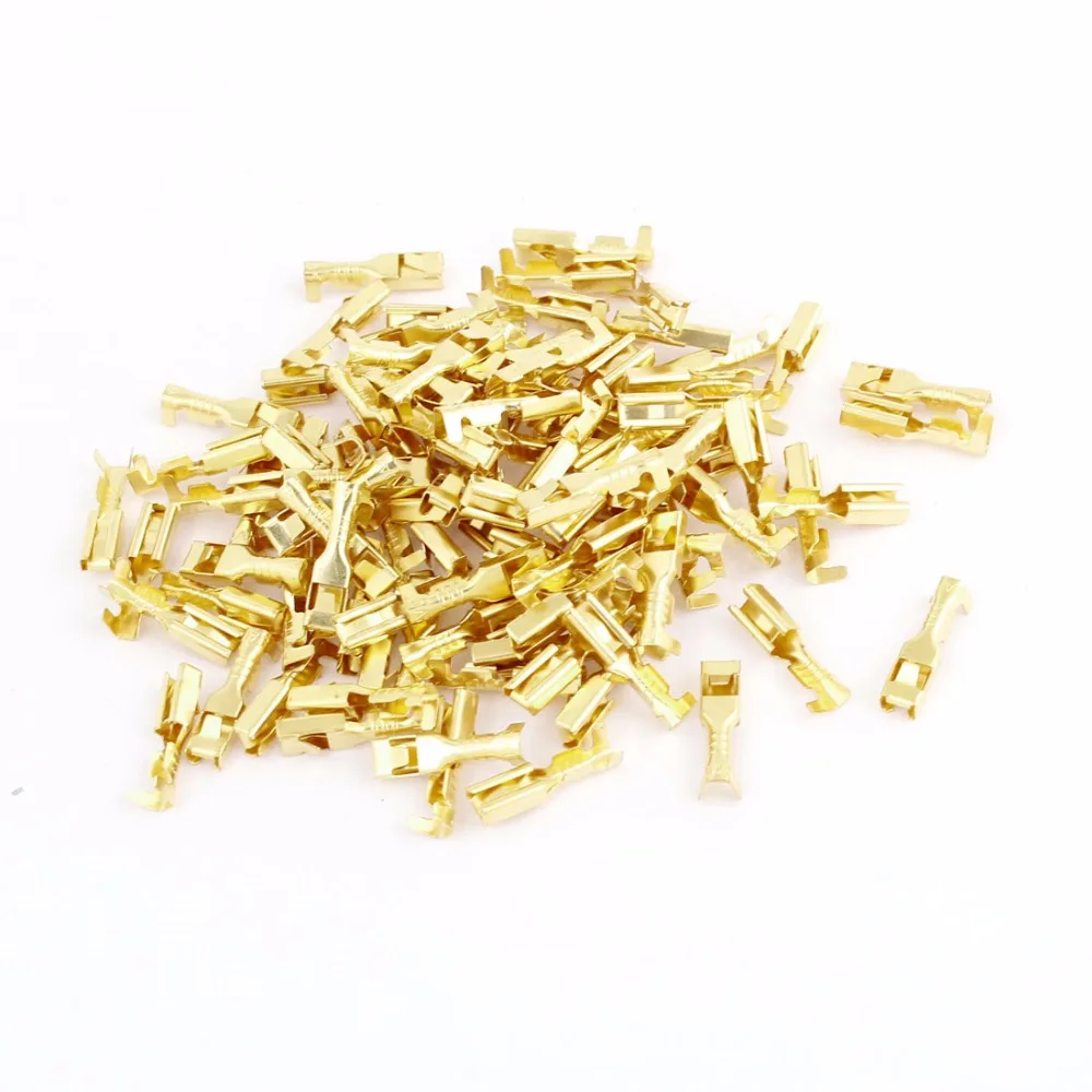 UXCELL 100 Pcs Gold Tone 3mm Wide Female Spade Brass Crimp Terminal Connectors New
UXCELL 100 Pcs Gold Tone 3mm Wide Female Spade Brass Crimp Terminal Connectors New